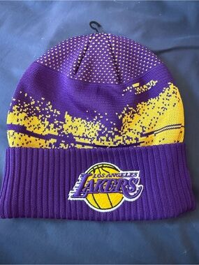 New Era Los Angeles Lakers Purple and Yellow Beanie